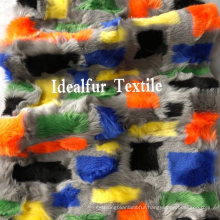 Multi Color Jacquard Short Pile Fake Raccoon Fur